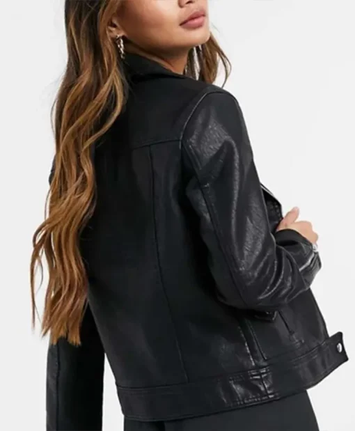 Vanessa Morgan TV Series Riverdale S05 Toni Topaz Black Leather Biker Jacket