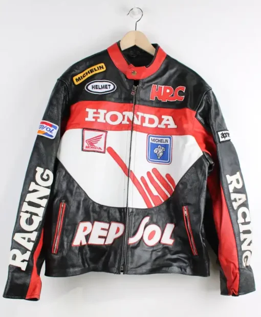 Vintage Honda Motorbike Racing Leather Jacket