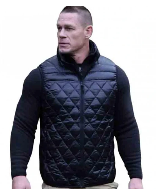 WWE Superstar Pro Wrestler John Cena Black Quilted Vest