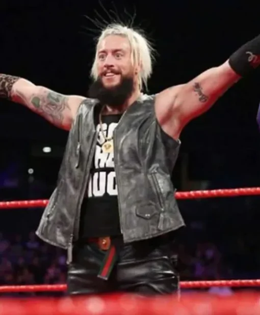 WWE Wrestler Enzo Amore Leather Black Vest