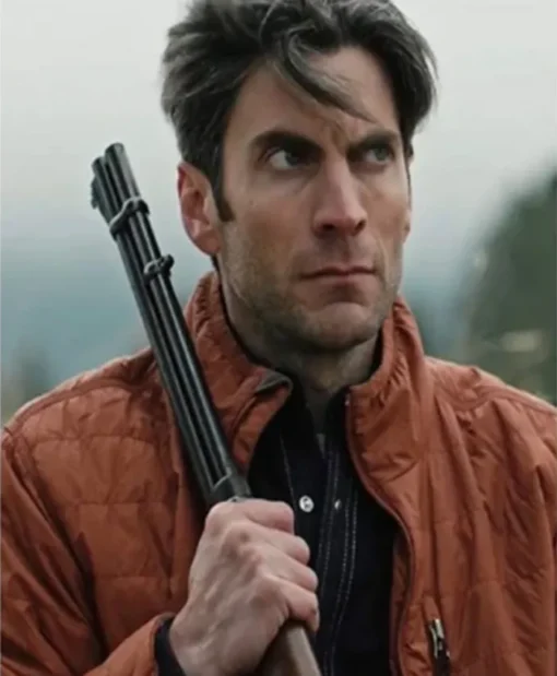 Wes Bentley TV Series Yellowstone Jamie Dutton Western Ranch Wear Brown Quilted Parachute Jacket For Sale