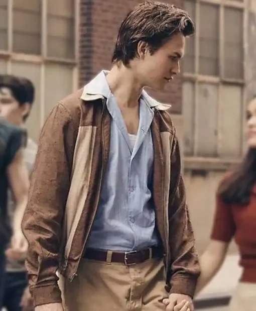 West Side Story Ansel Elgort Brown Cotton Jacket