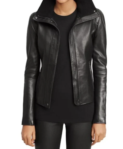 Women Classic Leather Jacket Nina