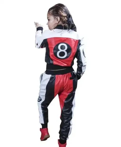 Women's 8 Ball Tricolor Leather Tracksuit