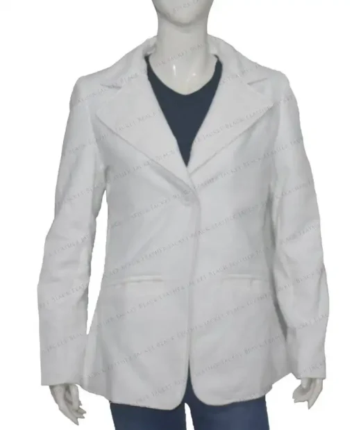 Women's White Wool Blend Blazer Coat