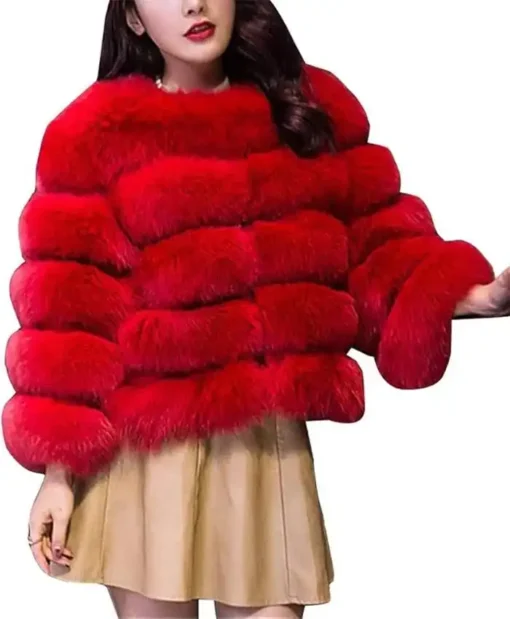 Yaott Red Faux Fur Jacket