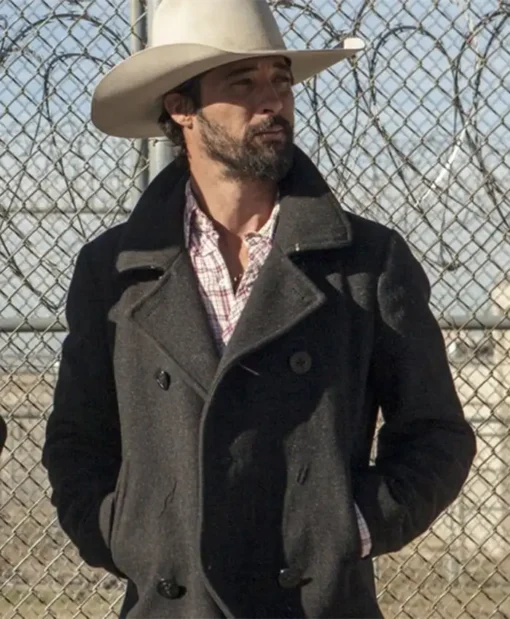 Yellowstone TV Series Ryan Bingham Grey PeaCoat