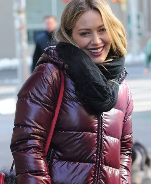 Younger Kelsey Peters Maroon Puffer Hooded Jacket