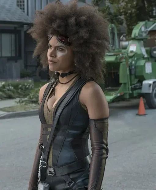 Zazie Beetz Deadpool 2 Domino Leather Black Vest