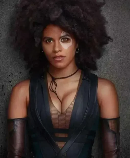 Zazie Beetz Deadpool 2 DominoÂ Leather Black Vest