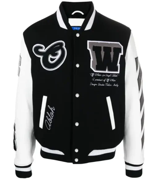 lea Black And White Varsity Jacket