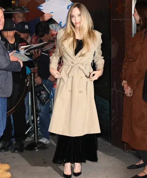 Angelina Jolie Beige Trench Coat