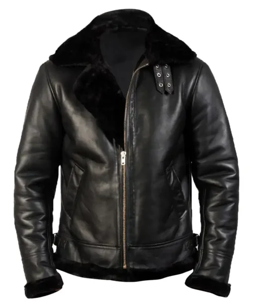 B-3 Black Leather Jacket