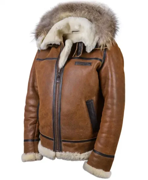 Brown Vintage B-3 Shearling Fur Jacket