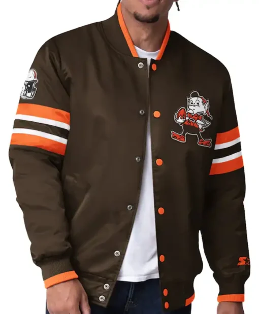 Browns Starter Black Varsity Jacket