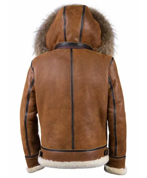 Buy Brown Vintage B-3 Shearling Fur Sheepskin Leather Jacket For Men And Women