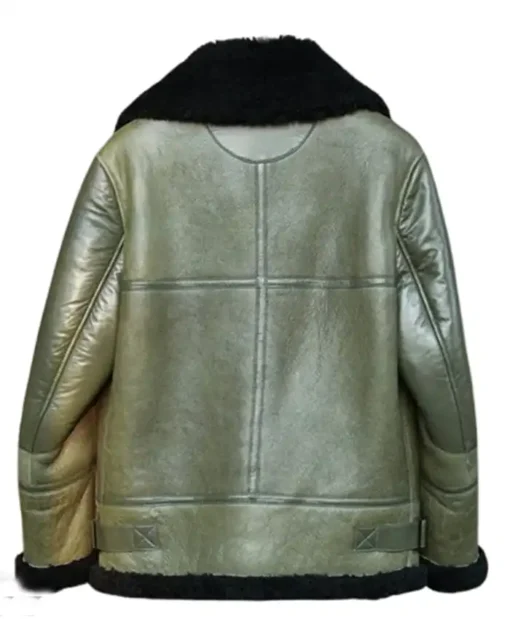 Buy Now B-3 Aviator Dark Green Leather Shearling Fur Jacket For Men And Women