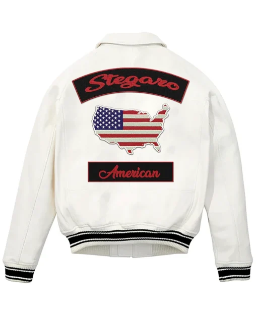 Buy Stegaro White Bomber Leather Jacket For Men And Women