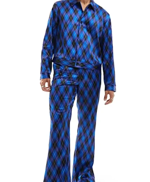 Buy The Voice Season 26 J Paul Blue Argyle Printed Suit For Men And Women