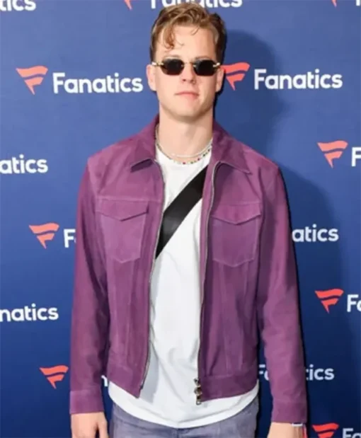 Joe Burrow Super Bowl Purple Suede Jacket