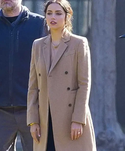 Melinda Van Allen Film Deep Water Ana de Armas Beige Brown Wool Trench Coat