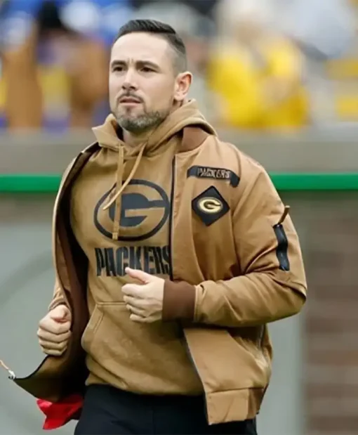 NFL Green Bay Packers Salute To Service Brown Vintage Bomber Jacket