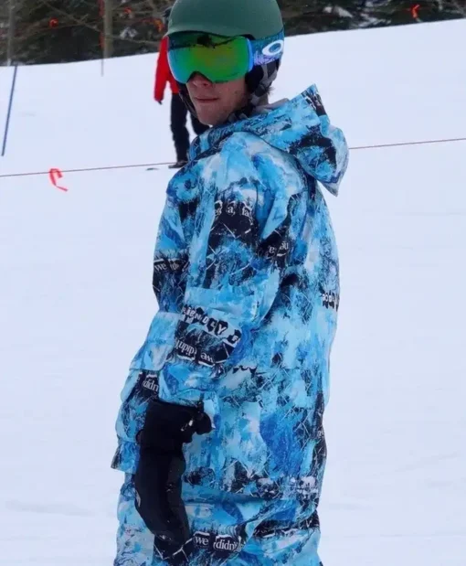 New Year’s Eve Aspen Vacation 2023 Justin Bieber Ski Blue Suit