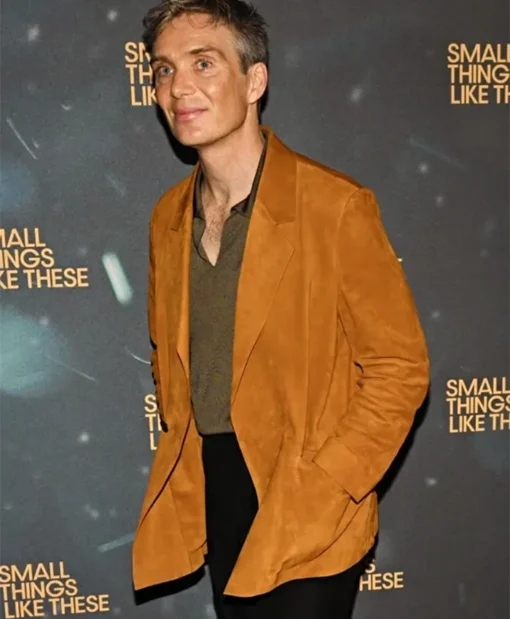 Small Things Like These Premiere Cillian Murphy Brown Suede Leather Blazer For Unisex