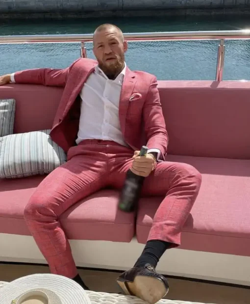 The Notorious Conor Mc Gregor Checked Pink Suit