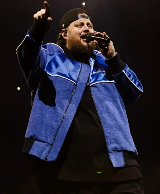 Buy Beautifully Broken Tour Bridgestone Arena Jelly Roll Blue Bomber Jacket For Unisex