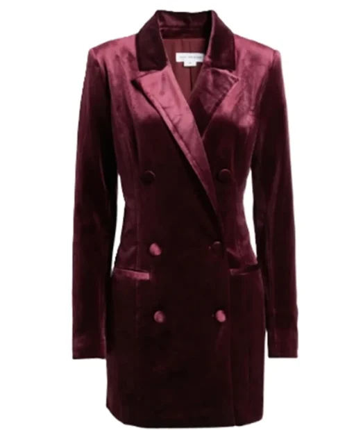 Buy Ivy Forrester TV-Series Bold And The Beautiful 2024 Ashleigh Brewer Maroon Velvet Blazer For Unisex