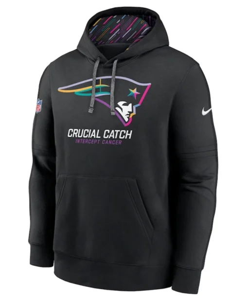 Buy New England Patriots 2024 NFL Crucial Catch Club Black Pullover Hoodie For Unisex