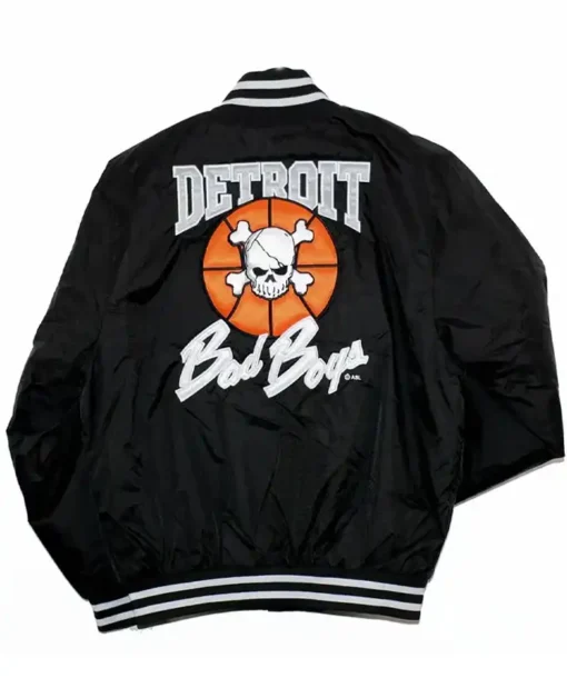 Buy Now Detroit Bad Boys Coaches Striped Black Varsity Jacket For Sale