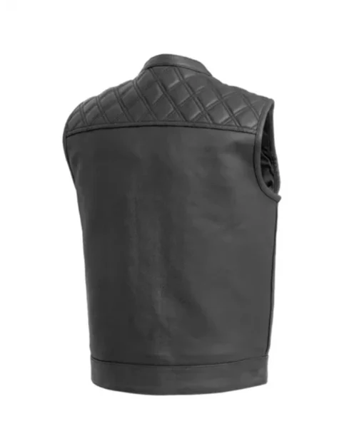 Buy Now Downside Motorcycle Black Leather Vest For Men And Women