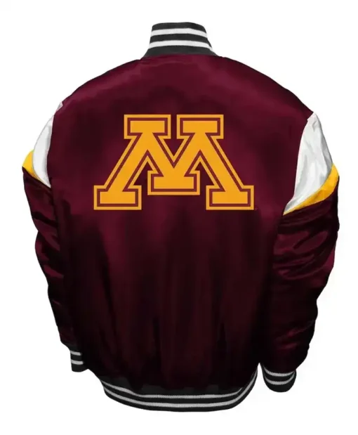 Buy Now Minnesota Golden Gophers Power Maroon Satin Varsity Jacket For Sale