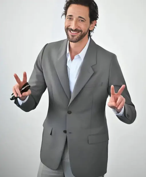 Buy Now The Brutalist Photocall Adrien Brody Ash Grey Blazer For Sale