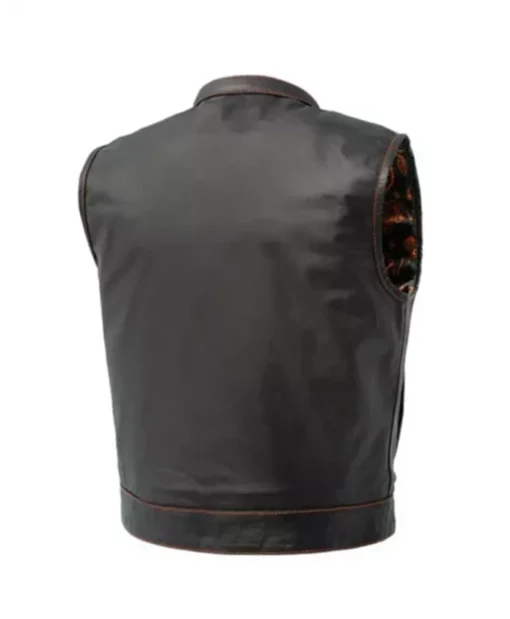 Buy Now The Club Cut Motorcycle Black Leather Vest For Men And Women