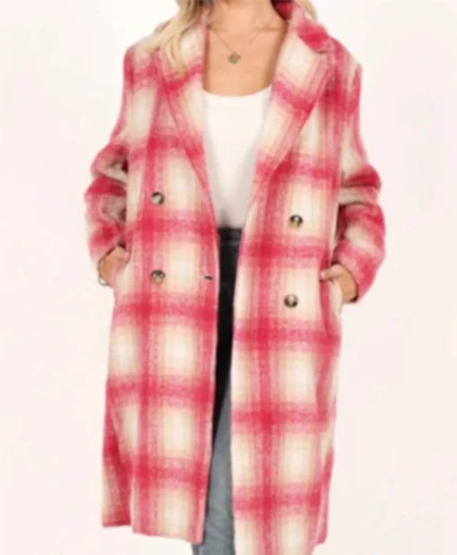 Buy Pauline Chalamet TV-Series The Sex Lives of College Girls Plaid Long Coat For Unisex