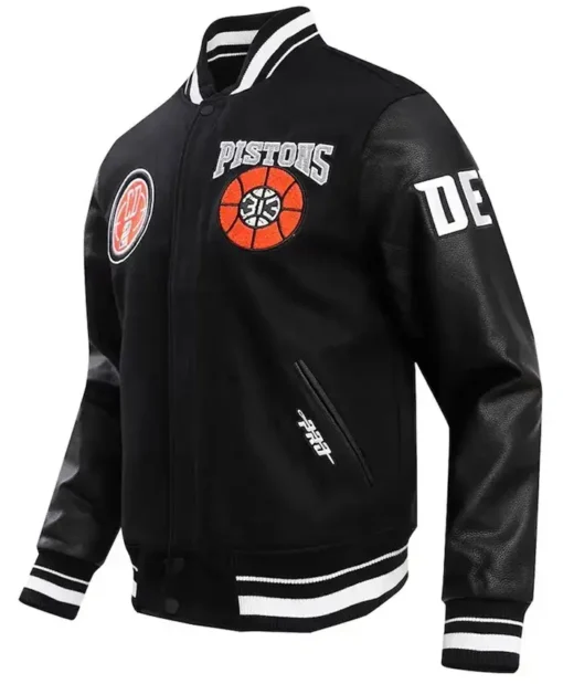 Detroit Pistons City Edition Black Varsity Jacket