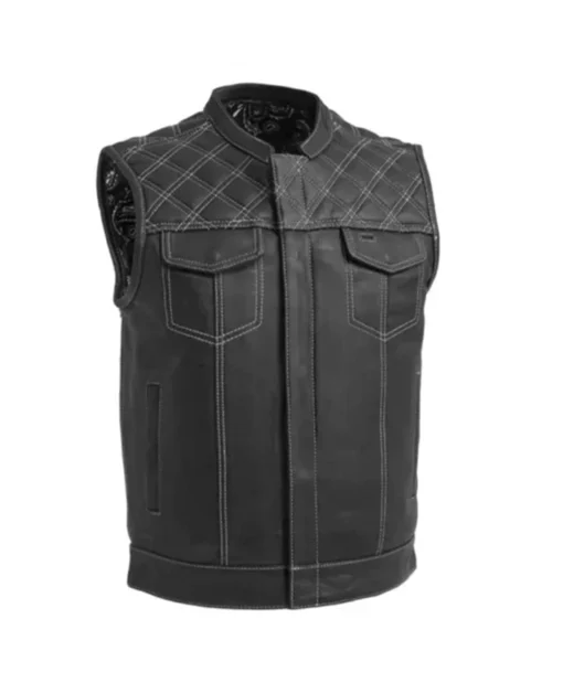 Downside Black Leather Vest