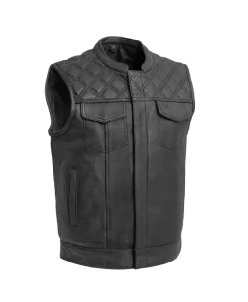 Downside Motorcycle Black Leather Vest