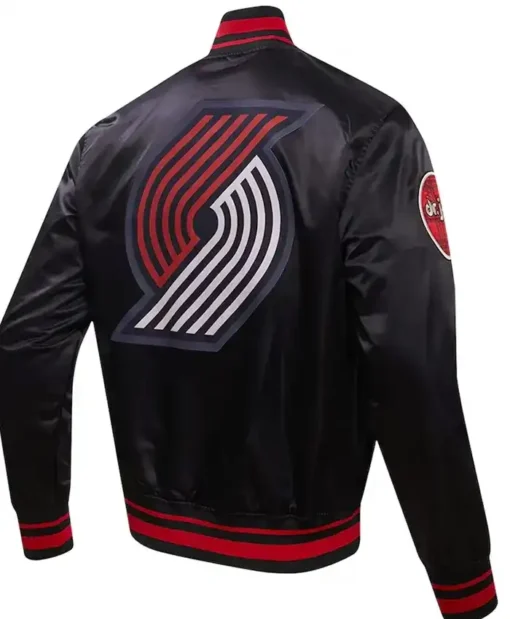 Get Now Portland Trail Blazers City Edition Black Satin Jacket For Sale