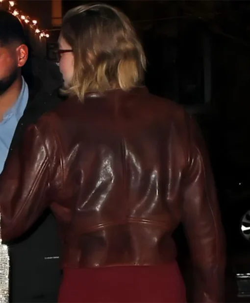 Gigi Hadid NYC Girls Night Out Leather Jacket