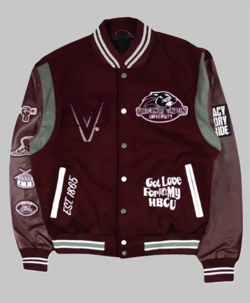 Mia Yim Virginia Union University Maroon Varsity Jacket