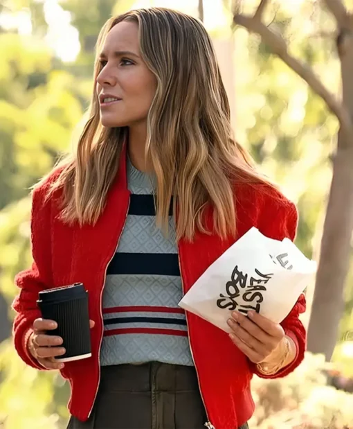 Nobody Wants This 2024 Kristen Bell Red Bomber Jacket