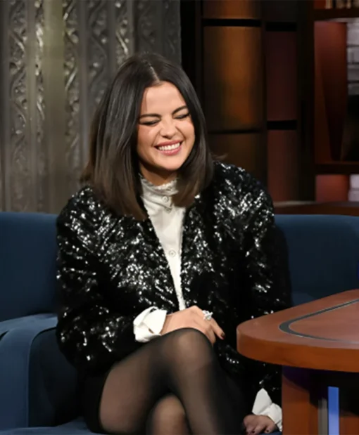 The Late Show With Stephen Colbert Selena Gomez Black Sequin Jacket