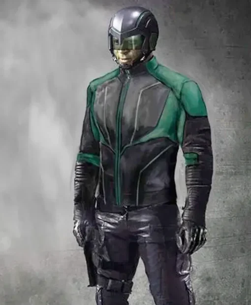 Arrow Spartan Green Leather Jacket