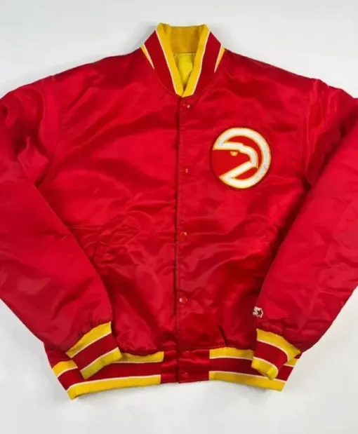 Atlanta-Hawks-90’s-Red-Varsity-Jacket