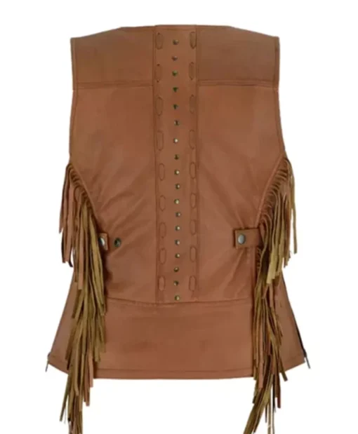 Buy Now Brown Fringe Leather Vest For Men and Women