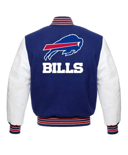 Buy Now Buffalo Bills Blue And White Letterman Varsity Jacket For Men And Women